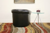 Julian Black Faux Leather Club Chair with 360 Degree Swivel